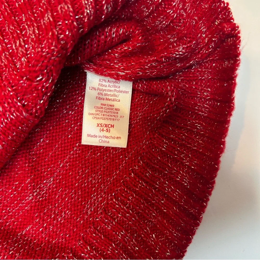 Faded Glory Red Knit Dress Girls Size 4-5 S